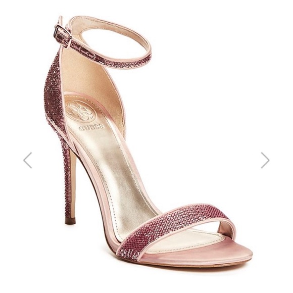 NIB Guess Kahlua Sequin Ankle Strap Heel - Picture 2 of 7